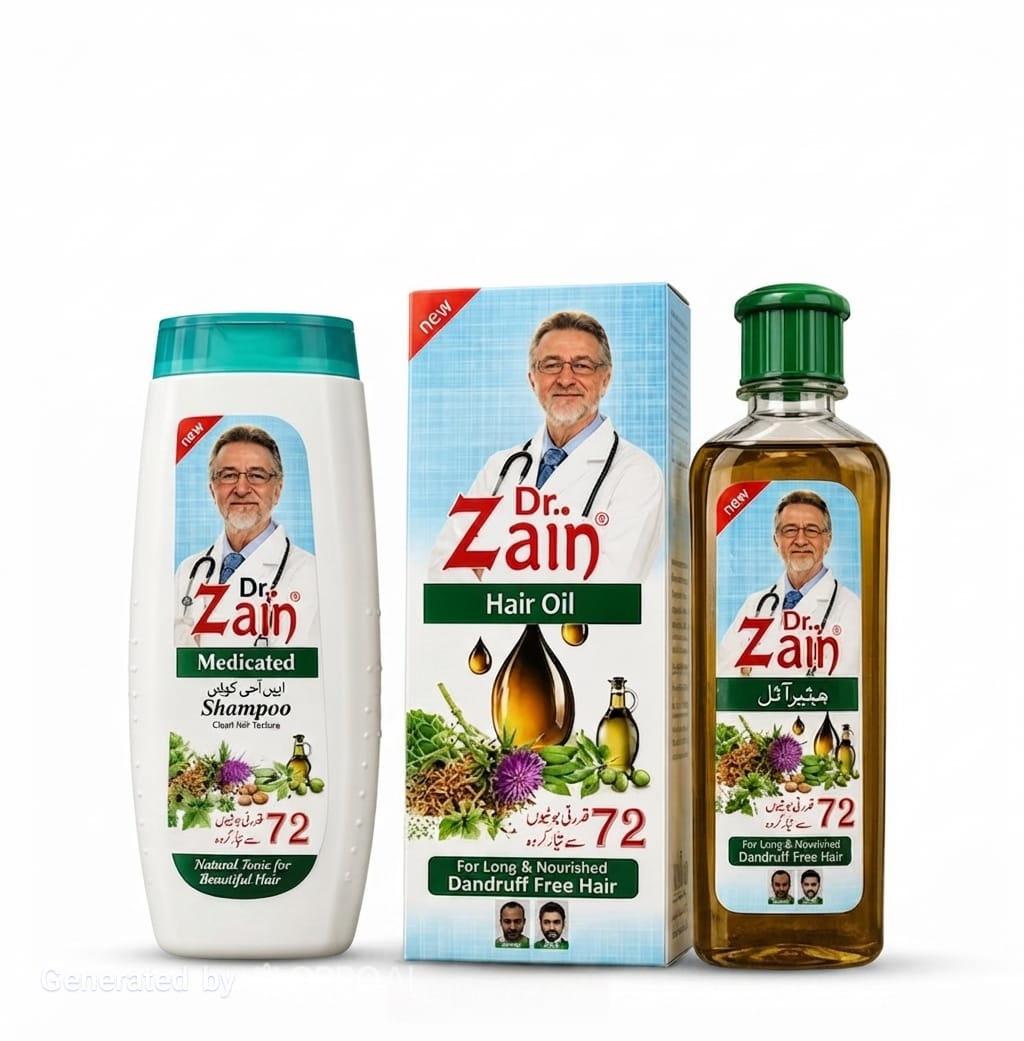 Dr. Zain Herbal Hair Care Combo – Medicated Shampoo & Herbal Hair Oil