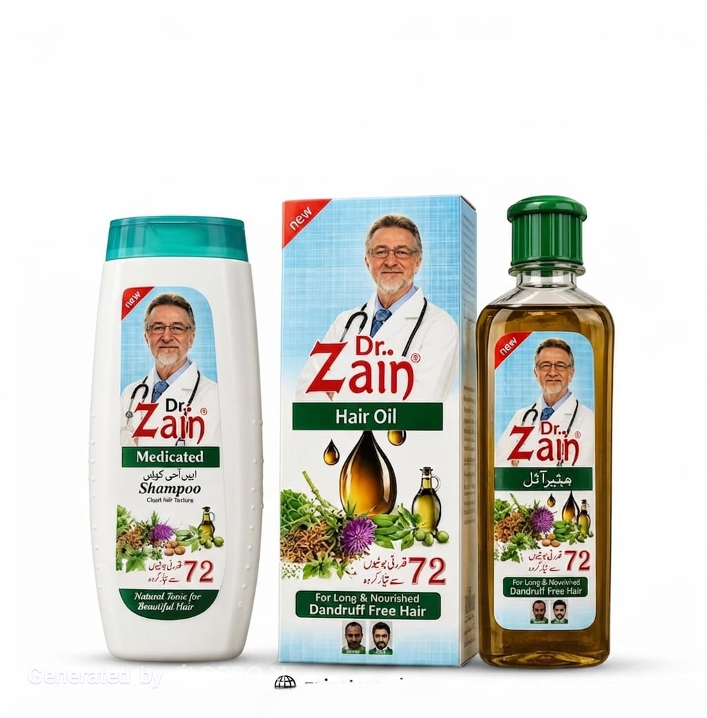Dr. Zain Herbal Hair Care Combo – Medicated Shampoo & Herbal Hair Oil